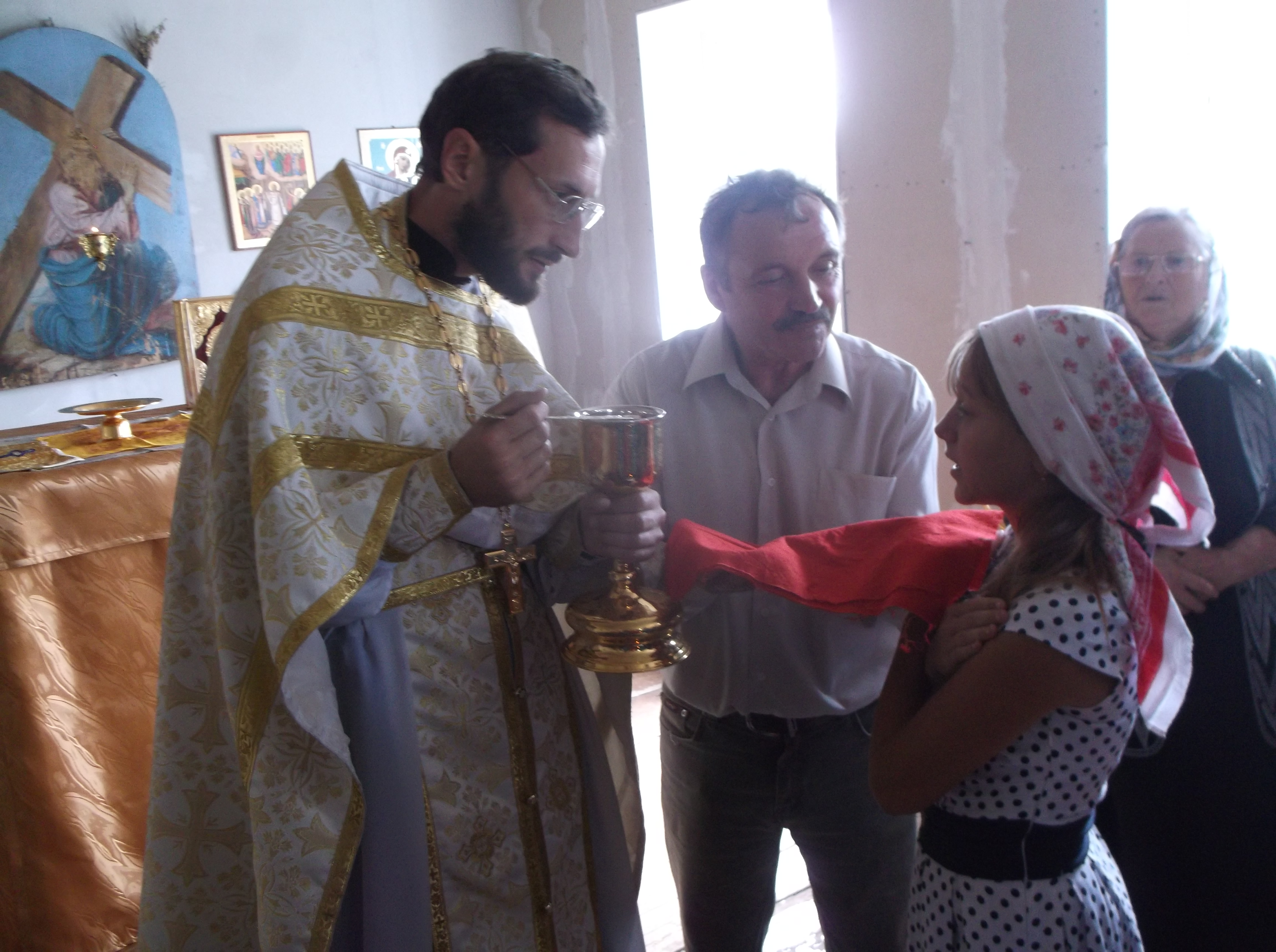 Первая литургия в селе Сверчково Целинного района